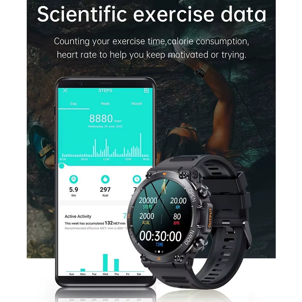 K56Pro Smart Watch for Men Heart Rate Blood Bluetooth Sport 400Mah Long Standby 1.39 Inch 360*360 HD Screen Outdoors Smartwatch - Tech - store