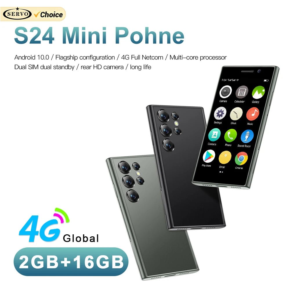 S24 Mini Pocket Smartphone 2GB 16GB 4G Netcom Android Native System MT6737 WIFI Hotspot Small Palm Smart Phones New Update - Tech - store