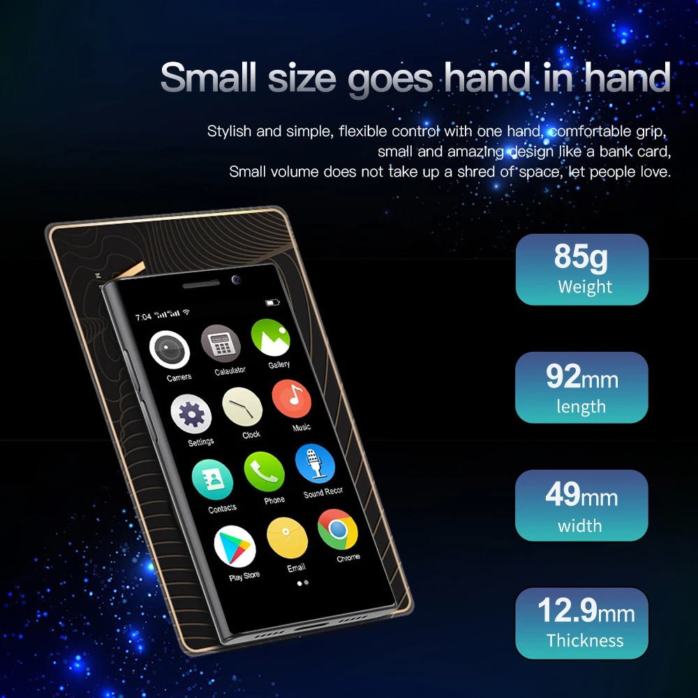 S24 Mini Pocket Smartphone 2GB 16GB 4G Netcom Android Native System MT6737 WIFI Hotspot Small Palm Smart Phones New Update - Tech - store