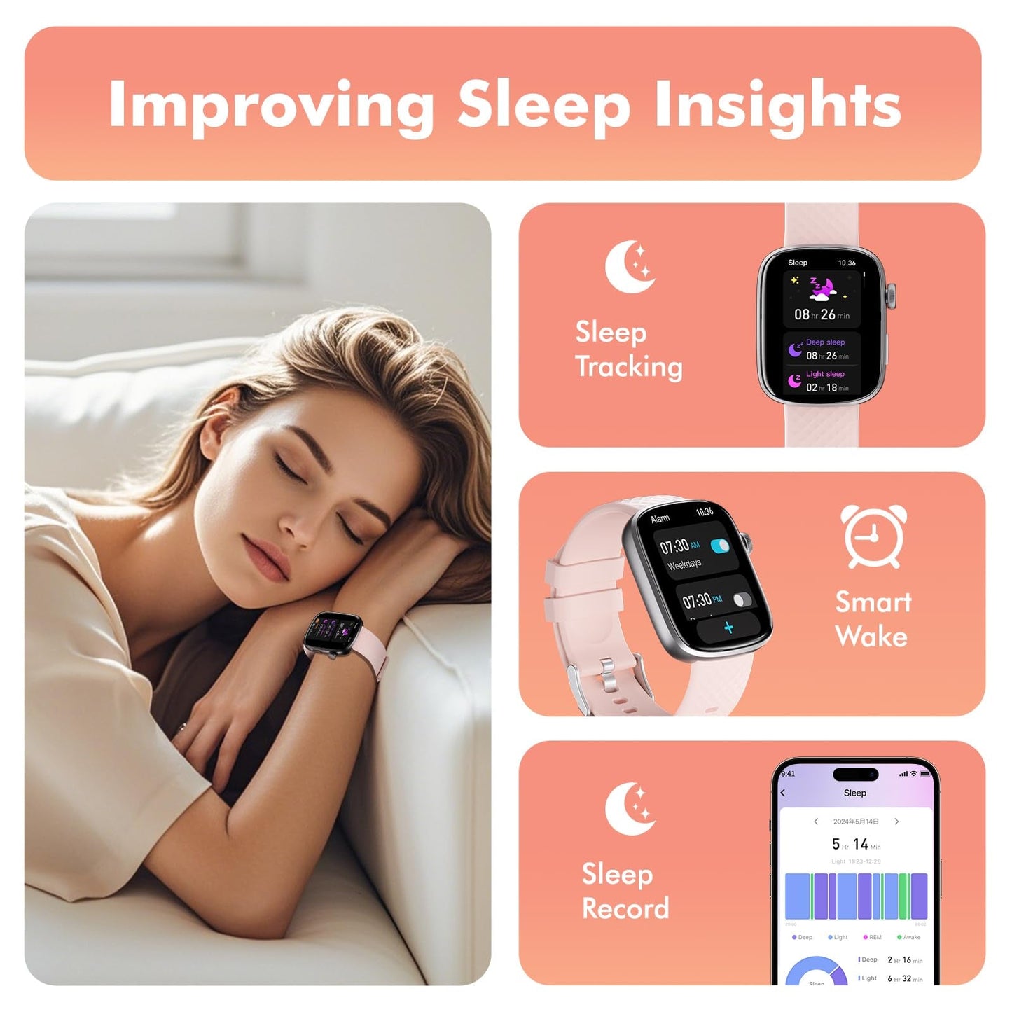 Smart Watch Bluetooth Call &1.95 HD Screen - Heart Rate Spo2 Sleep Monitor, 3ATM Waterproof Fitness Tracker for Ios Android - Tech - store