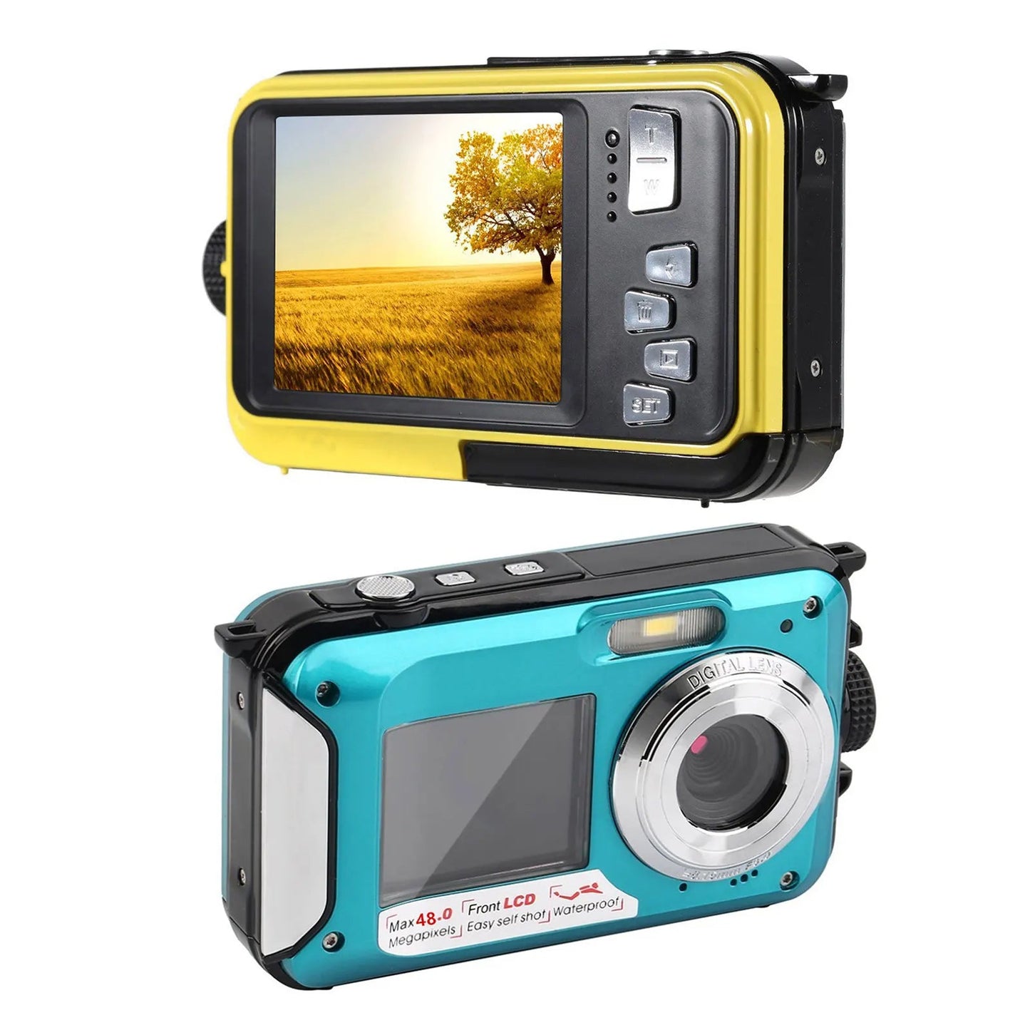 Underwater Camera Dual Screen Full HD 2.7K 48MP Digital Camera anti Shake Cam with Microphone LED Self - Timer 16X Digital Zoom - Tech - store