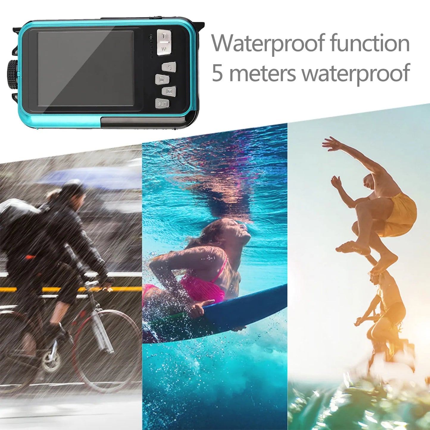 Underwater Camera Dual Screen Full HD 2.7K 48MP Digital Camera anti Shake Cam with Microphone LED Self - Timer 16X Digital Zoom - Tech - store