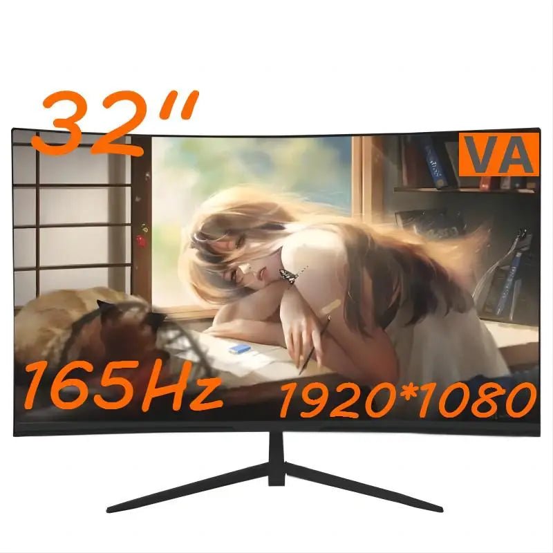 32 Inch 1K165Hz LCD Computer Monitor VA High - Definition Curved Screen Freesync Gaming Computer Monitor HDMI/DP 1920*1080P - Tech - store