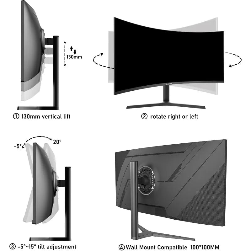 38 Inch Ultrawide Curved 144Hz Gaming Computer Monitor 2500R PC Screen 21:9 UWQHD (3840X1600) - Tech - store